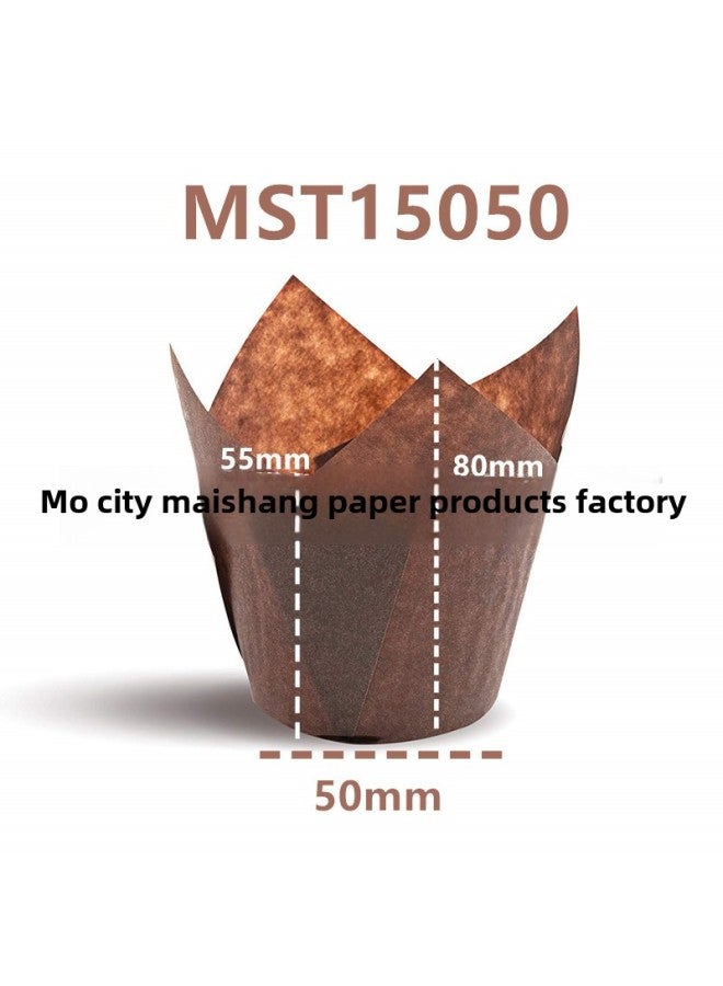 European Paper Coffee Large Medium Small Tulip Flame Mafen Baking Cupcakes Paper Tray Bread Paper Tray-Specifications:Imported Coffee T15050European paper Coffee large, medium and small Tulip Flame muffin baking Cake paper tray, Bread paper tray - Specification: Imported coffee T15050, one - Image 1