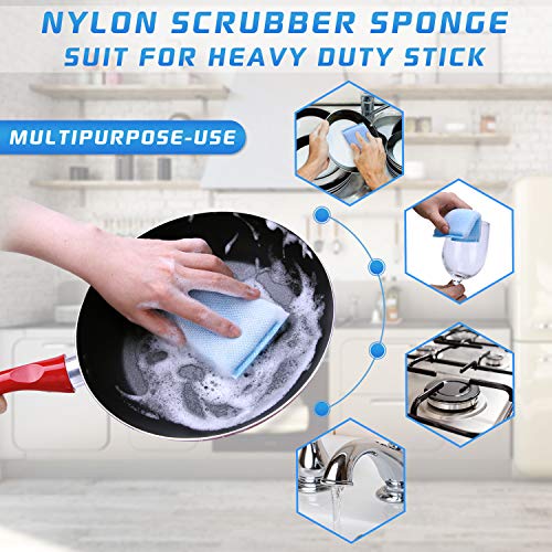 PANYEE Nylon Cleaning Scrub Pad 12 Pack,Long-Lasting and Reusable Dishwashing Sponge,All-Purpose Scouring Pads Sponge for Kitchen,Bathroom - Image 5
