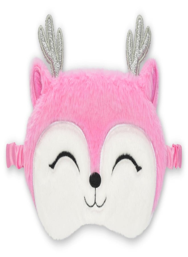 iscream Bright Holiday Satin-Lined Embroidered Fleece Sleep Mask - Dashing Doe - Image 1