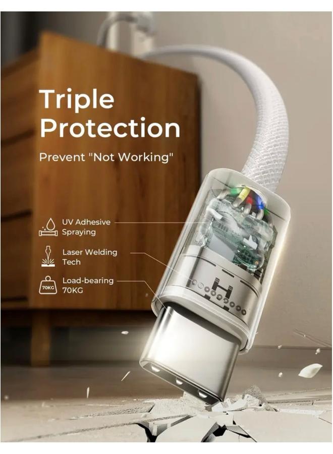 PROMASS iPhone fabric cable, (USB C to USB C) Type C to Type C, iPhone 15/15Plus/15Pro/15ProMax - Image 4