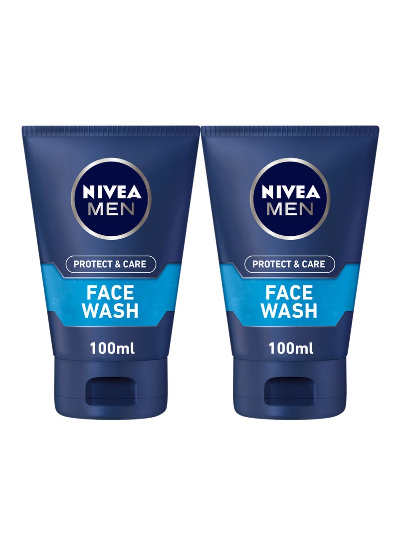 Nivea Face Wash Cleanser Protect And  Care Active Charcoal Pack of 2 - Image 1