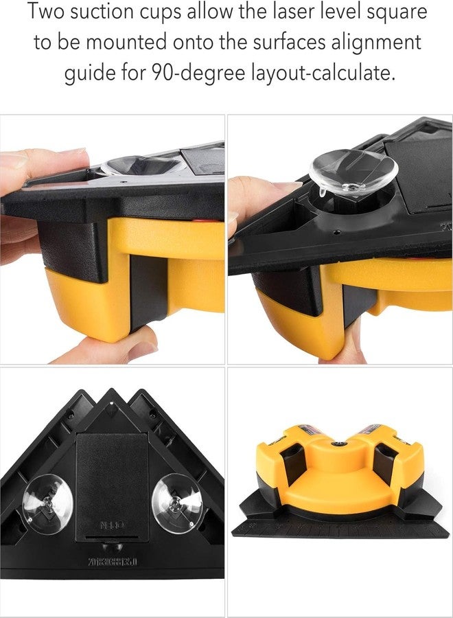 Do It Yourself DIY Crafts Right Angle 90 Degree Laser Level Cross Line Tiling Leveling Laser Beam Measurement Vertical Horizontal VerticalLaser Line Projection Square Level Laser Right Angle (Yellow Black, 2 Pcs) - Image 5
