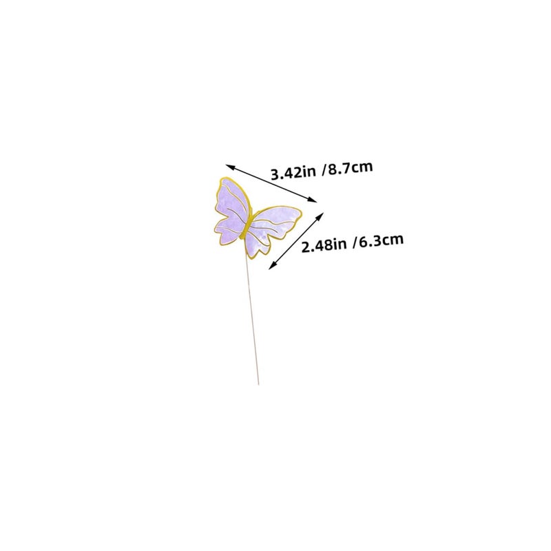 Pink Purple Gold Stripe Butterfly Cake Toppers Cupcake Picks Set 100pcs Birthday Wedding Party Decorations - Image 3
