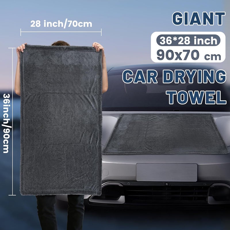 Ghguole 2pcs Extra Large Car Drying Towel - 90x70cm, 1500GSM Microfiber - Image 3