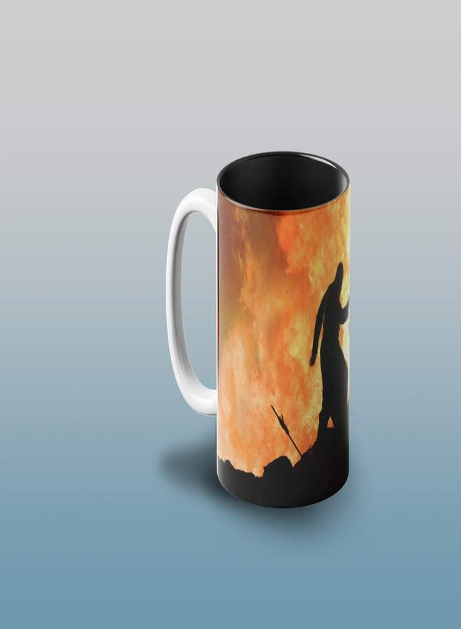 Prink Bahubali Inner Black Coffee Mug with Print | Baahubali Movie Coffee Mugs | Prabhas Actor Printed Mugs | Gift for Friends, Fans | 330ml, Microwave & Dishwasher Safe - Image 2
