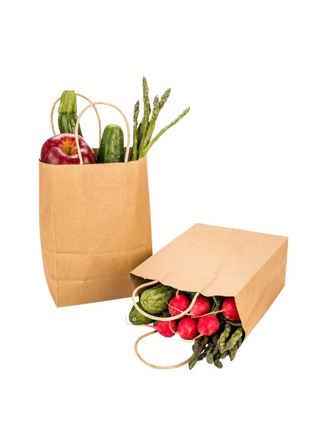 Restaurantware Saving Nature 5.9 x 3.1.5 x 8.27 Inch Shopping Bags, 100 Small Retail Bags With Handles - Sustainable, Durable, Kraft Paper Merchandise Bags, For Wedding, Birthday Party Favor - Image 2