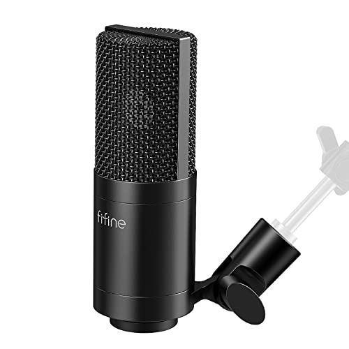 FIFINE XLR Microphone, Condenser Podcast Mic for Recording, Vocal, Voice-Over Streaming, Podcast, Singing, Cardioid Studio Microphone, Metal Material, Black-K669C - Image 1