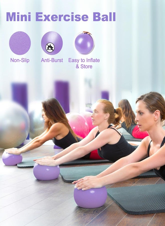 ROLYTA 9 Inch Pilates Ball Small Exercise Ball, Workout Ball for Barre, Pilates, Yoga, Stability, Workout, Balance, Fitness at Gym Home Office - Image 4