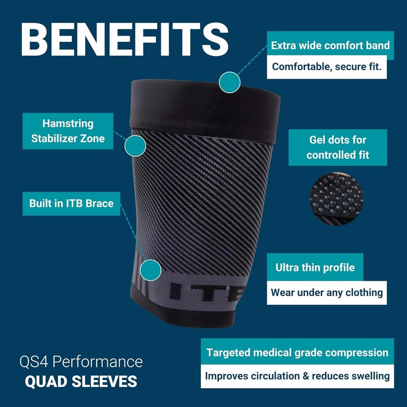 OS1st QS4 Compression Quad/Hamstring Sleeve with Iliotibial Band Brace for ITBS, hamstring pulls and weak quads and thighs - Image 4