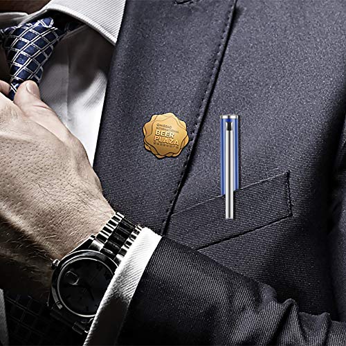 Unibene 6 Pack Glossy Blue Slim Metallic Retractable Ballpoint Pens, 1.0mm Medium Point Black Ink with 6 Stainless Steel Refills for Business Office, Gift - Image 2