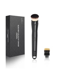 Beauty Star 360° Electric Makeup Brush with 2 Replaceable Brush Heads, 2 Adjustable Speeds, Fast and Even Makeup Application, Time-Saving, Gift for Women 