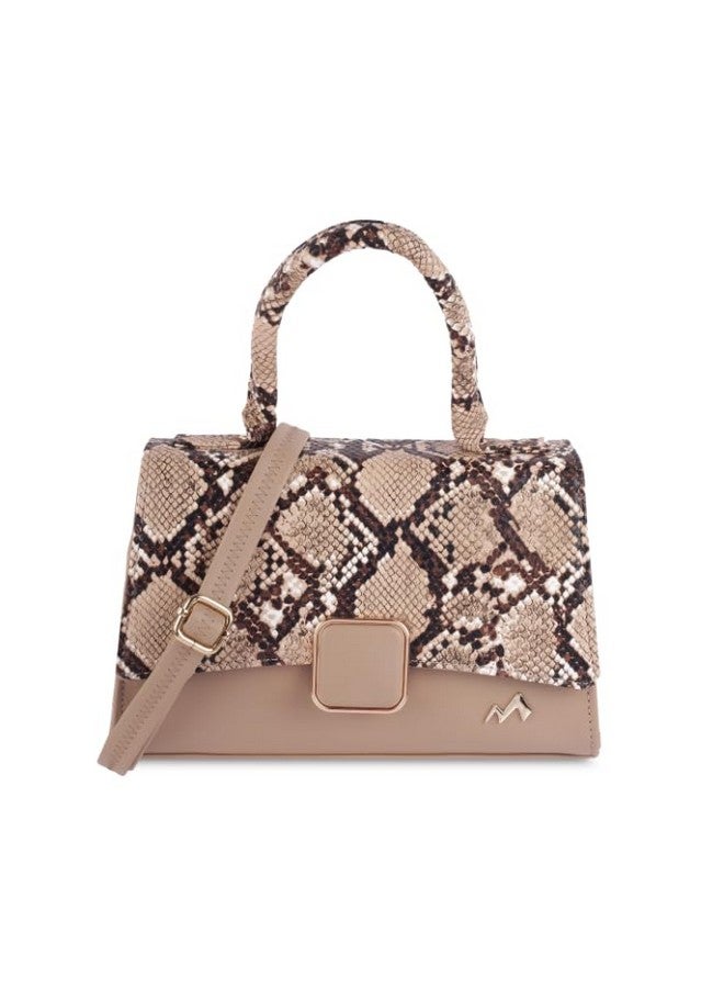 Metro women Beige Casual Satchel Bag (230-40) - Image 1