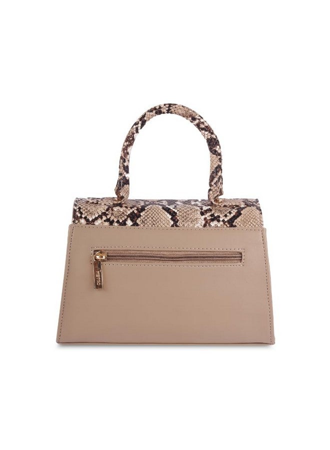 Metro women Beige Casual Satchel Bag (230-40) - Image 4