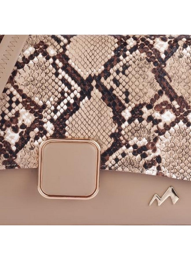 Metro women Beige Casual Satchel Bag (230-40) - Image 5