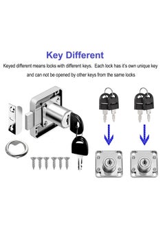 Cam Lock 22mm, 2PCS Security Cabinet Lock with Key Different Cupboard Lock for Furniture Cabinet Mailbox Drawer Household Office - pzsku/Z921BA41AF7FA9394EDE9Z/45/_/1735315305/05fad345-9d65-495f-ac6f-b1418388089a