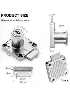 Cam Lock 22mm, 2PCS Security Cabinet Lock with Key Different Cupboard Lock for Furniture Cabinet Mailbox Drawer Household Office - pzsku/Z921BA41AF7FA9394EDE9Z/45/_/1735315325/575e617c-7abe-4c4b-8d91-3c333fd41c23