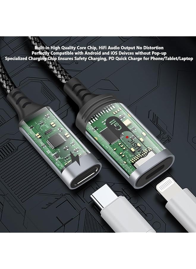 erorex - Usb C To Lightning Audio And Charge Adapter For Iphone 15 Pro Usb Type C Male To Female Lightning Headphone & Type C Charge Converter Fit With I Pad Pro Macbook Galaxy S23 S22 S21 Pixel 7 6 5Xl 4 - Image 1