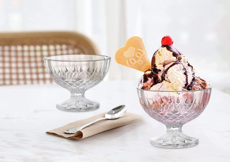 BIG CART European Flower Shape LeadFree and BPAFree Ice Cream Glass Dessert Bowls Serving Bowls Cup 150ml Set of 6 Pcs - Image 4