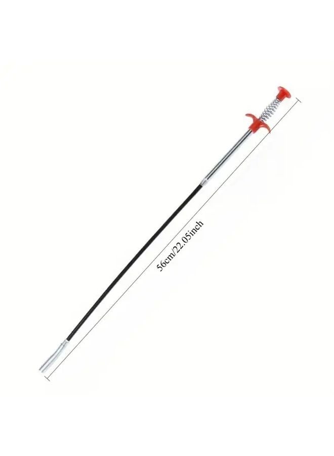 23 62 بوصة أداة إزالة انسداد الأنابيب السوداء 4 مخالب منظف تصرف مرن للحوض - Image 3