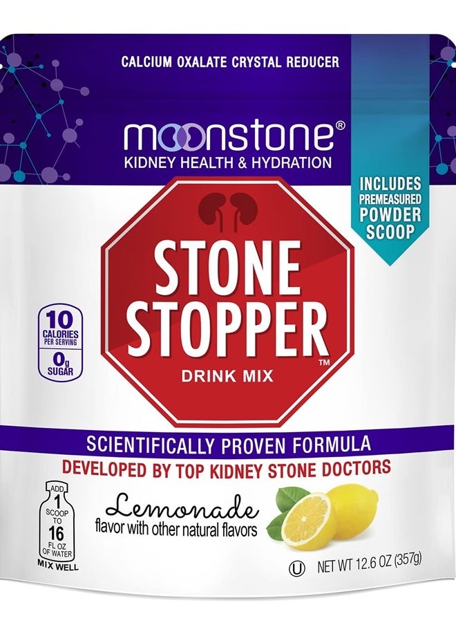 Moonstone - Stone Stopper & Kidney Support Drink Mix, Keto Electrolyte Hydration Powder, Stone Prevention, Chanca Piedra Alternative, Magnesium, Potassium, Lemonade, 30 Day Supply - Image 1