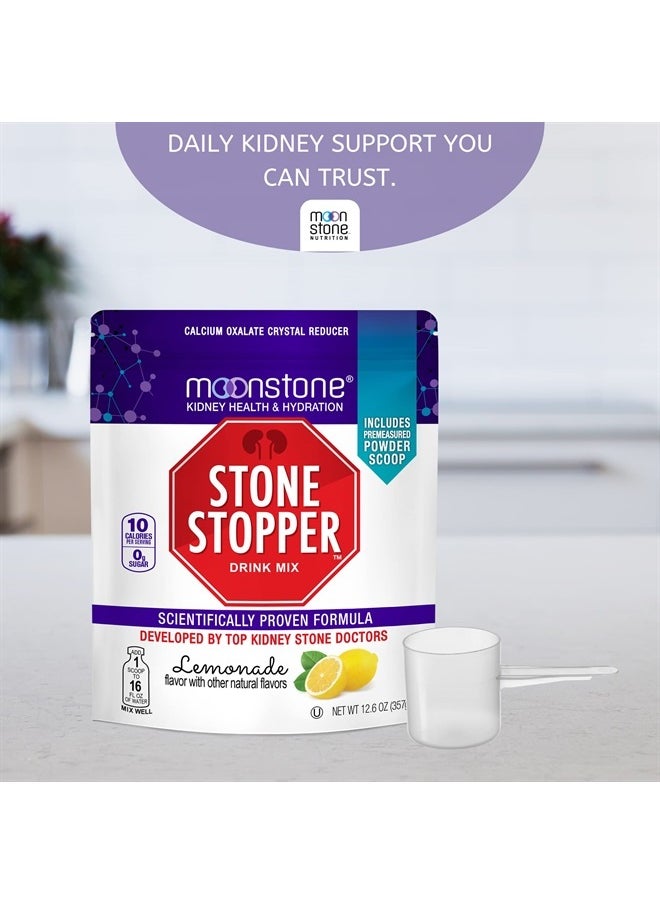 Moonstone - Stone Stopper & Kidney Support Drink Mix, Keto Electrolyte Hydration Powder, Stone Prevention, Chanca Piedra Alternative, Magnesium, Potassium, Lemonade, 30 Day Supply - Image 1