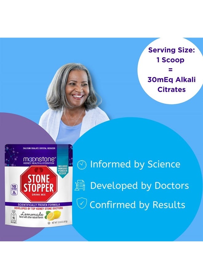 Moonstone - Stone Stopper & Kidney Support Drink Mix, Keto Electrolyte Hydration Powder, Stone Prevention, Chanca Piedra Alternative, Magnesium, Potassium, Lemonade, 30 Day Supply - Image 1