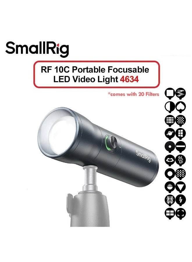 SmallRig RF 10C RGB LED Photography Flashlight Portable Focusable Ambient Light with 20 Gobos Pattern [4634] - Image 1