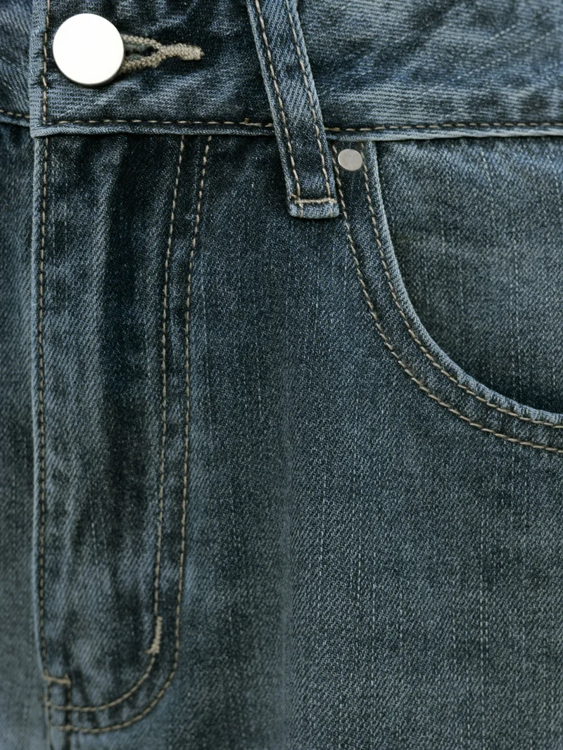Lichi  Straight jeans with distressed accent on the thighs for Women | Best Price UAE