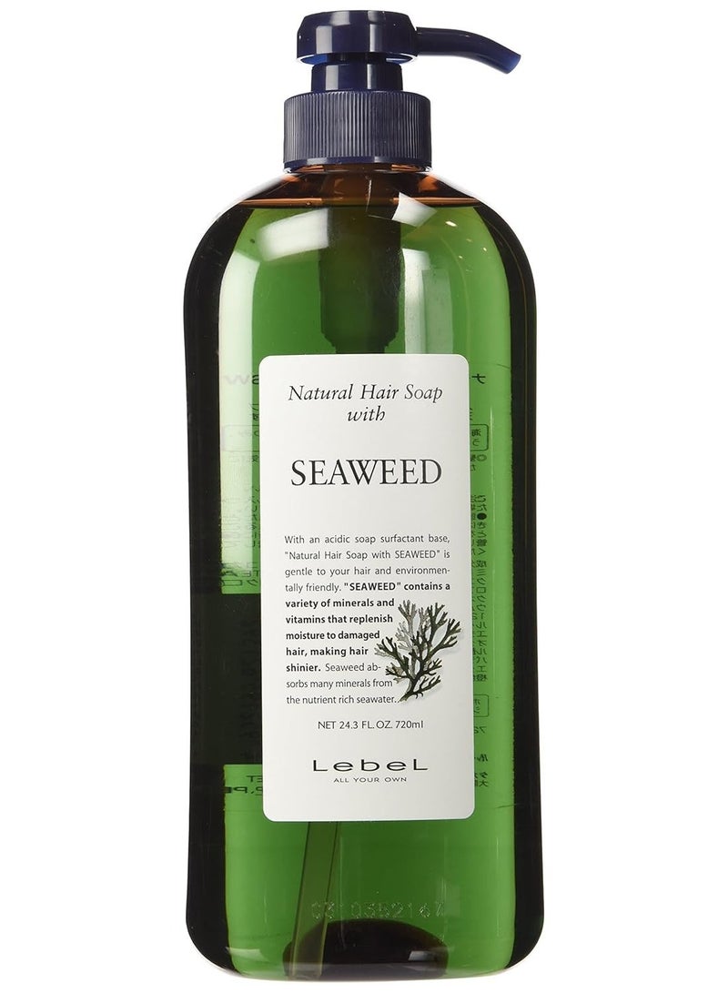 Lebel cosmetics | Shampoo | Natural Hair Soap with Seaweed Shampoo 720ml (Japan Import) - Image 1