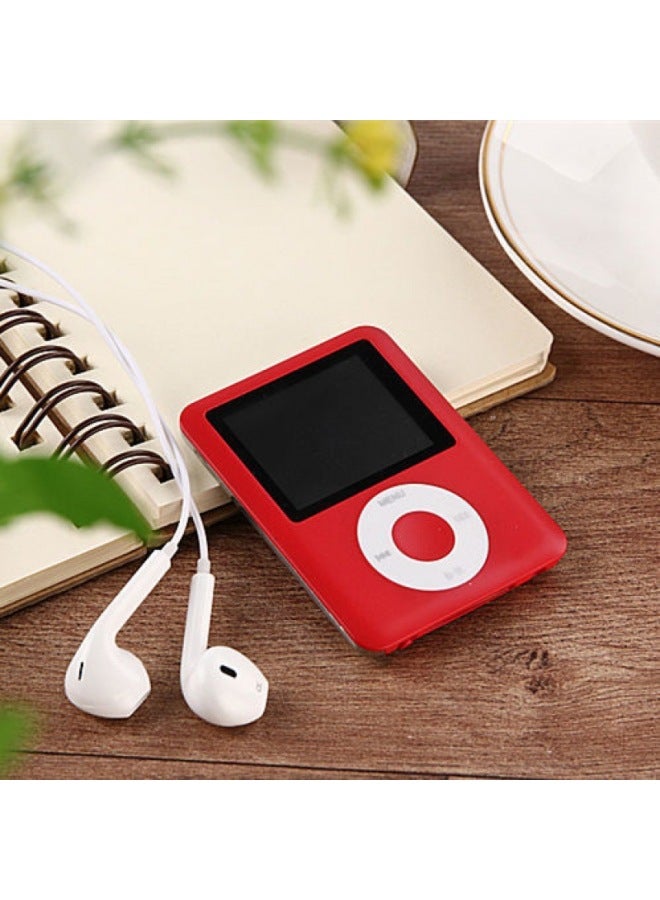 مشغل MP3 - مشغل MP3 للطلاب - علبة حمراء لإدخال بطاقة الذاكرة، 32 غرام - جهاز ووكمان محمول، قاموس إنجليزي، مشغل موسيقى، أداة استماع للامتحانات، قارئ كتب إلكترونية، أداة مساعدة للدراسة المدرسية - Image 1