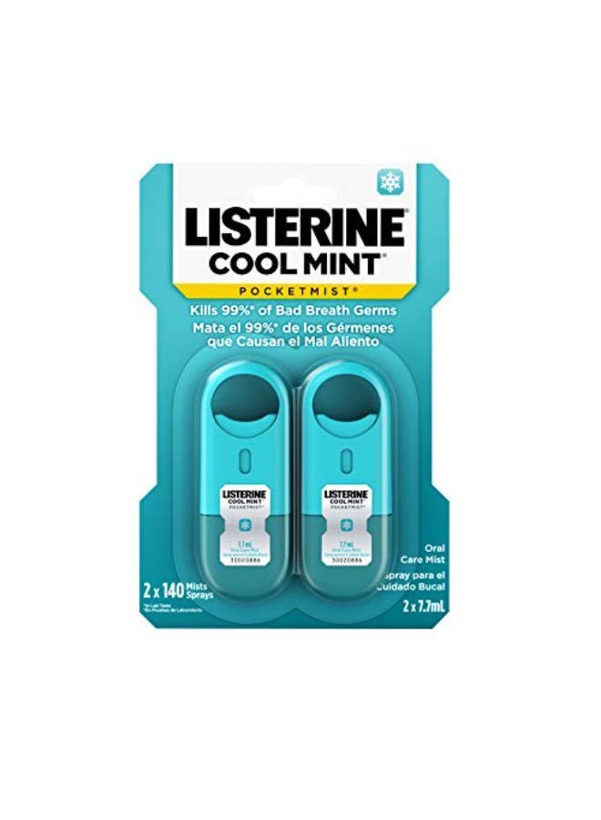 Listerine رذاذ العناية بالفم بوكيت ميست بنكهة النعناع المنعش للتخلص من رائحة الفم الكريهة، عبوتان  - Image 1