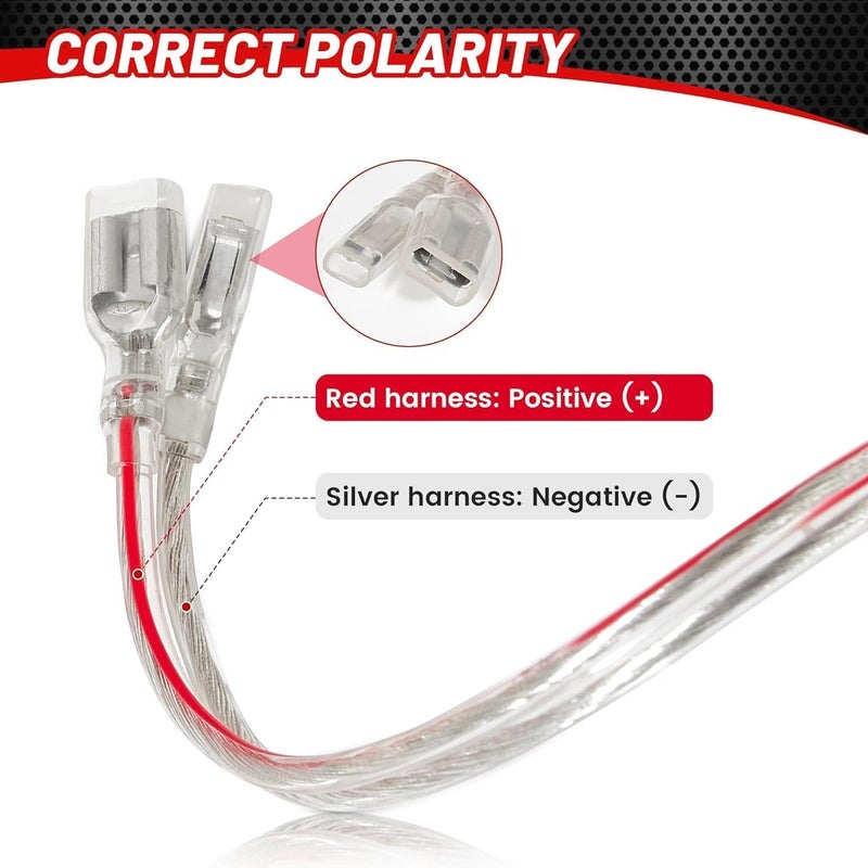 RED WOLF Car Front Rear Door Speaker Wiring Harness Compatible with 2000-2014 Ford F150/250 Escape, Mustang, Mercury, 2005-2013 Mazda 3 6 Series Replace Door Speaker Cable Plug - Image 3