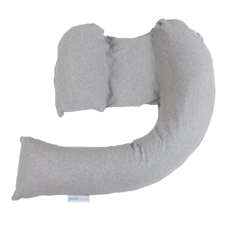 Dreamgenii dreamgenii Pregnancy Support and Feeding Pillow Spare Cover - Grey Marl Cotton Jersey - Image 2
