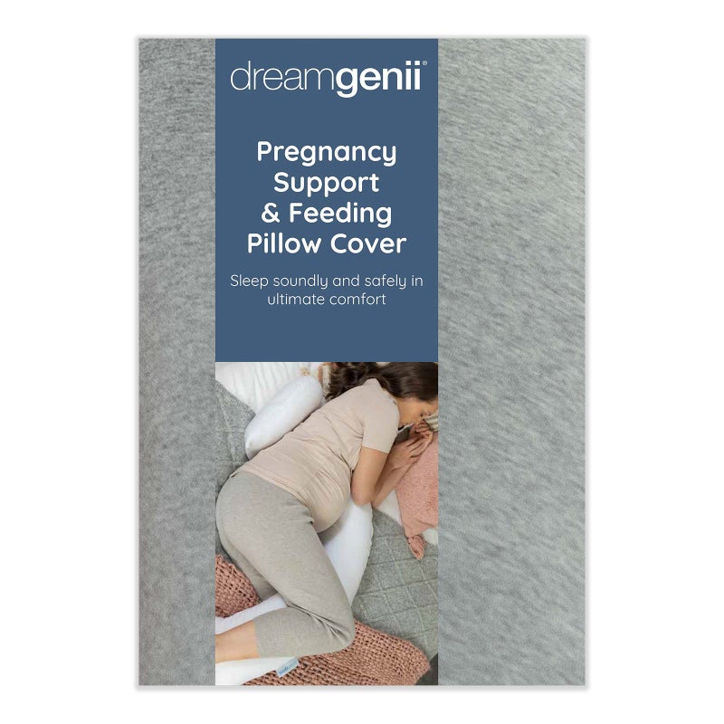 Dreamgenii dreamgenii Pregnancy Support and Feeding Pillow Spare Cover - Grey Marl Cotton Jersey - Image 1
