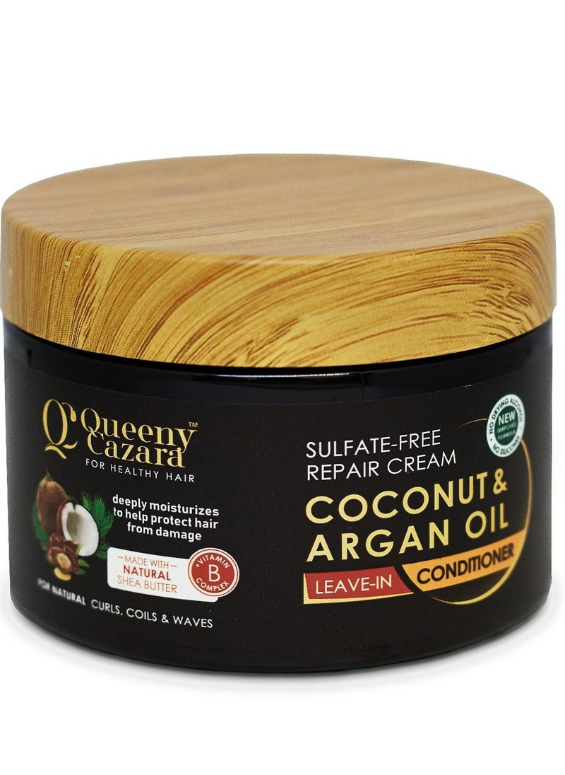 Queeny Cazara - Coconut And Argan Oil Natural Leave In Conditioner 300 ML - Image 1
