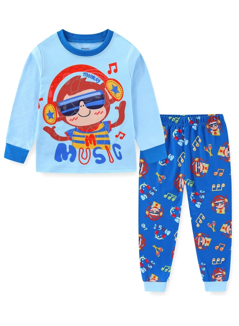 بيبي كلو Glow Music Monkey Boys Cotton Nightwear Set