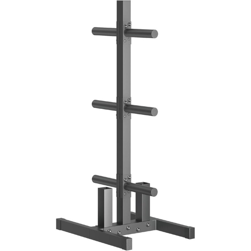ZHOOGE Olympic Weight Plate Rack, 6 Pegs & 2 Barbells for Bumper Plate Storage, Olympic Weight Plate Tree - Heavy Duty Bumper Plate Rack Holds 300 lbs - Image 1