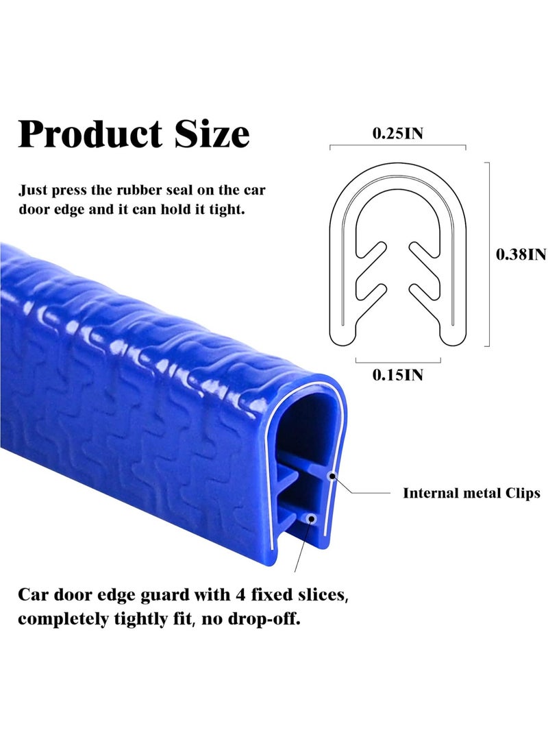 ام تي اس واقيات حواف أبواب السيارة، مشبك مطاطي على شكل حرف U لحماية حواف باب السيارة المعدنية، شريط حماية لحافة باب السيارة، مناسب لسيارات الدفع الرباعي والسيدان ومعظم الموديلات (16.4 قدم (5 أمتار) لا يتطلب غراء (أزرق) - Image 3