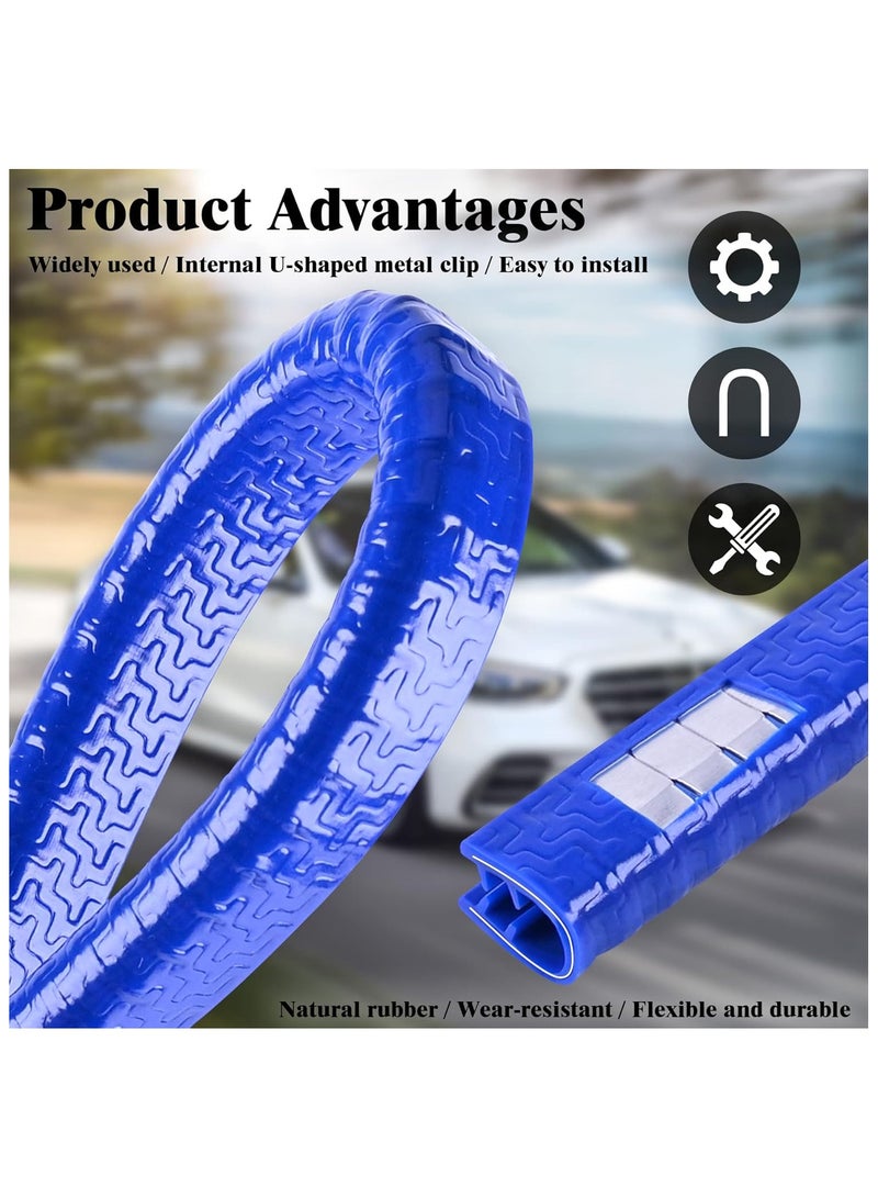 ام تي اس واقيات حواف أبواب السيارة، مشبك مطاطي على شكل حرف U لحماية حواف باب السيارة المعدنية، شريط حماية لحافة باب السيارة، مناسب لسيارات الدفع الرباعي والسيدان ومعظم الموديلات (16.4 قدم (5 أمتار) لا يتطلب غراء (أزرق) - Image 4