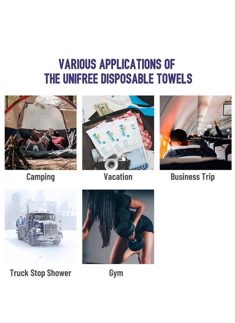 WHIKON Disposable Bath Towels Set, Absorbent Hair Towel Soft Portable Individual Packing Wash Towel for Travel, Hotel, Business Trip, SPA  - Image 3
