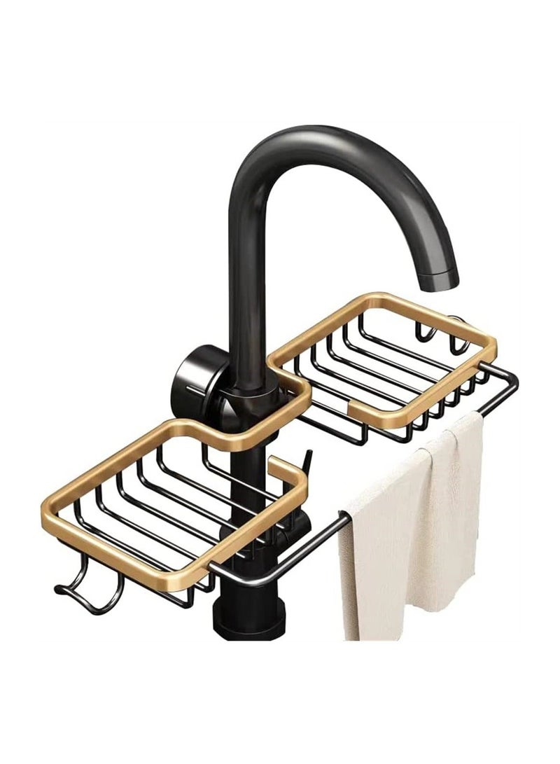 Y&D SYOSI Aluminum Holder for Kitchen Sink, Sink Sponge Holder, Organizer Bathroom Accessories, Compatible with Faucets 0.8-1.1 Inches in Diameter  - Image 1