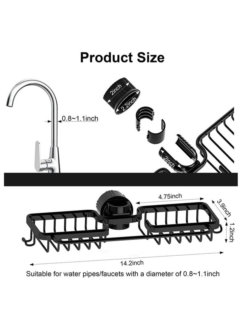 Y&D SYOSI Aluminum Holder for Kitchen Sink, Sink Sponge Holder, Organizer Bathroom Accessories, Compatible with Faucets 0.8-1.1 Inches in Diameter  - Image 3