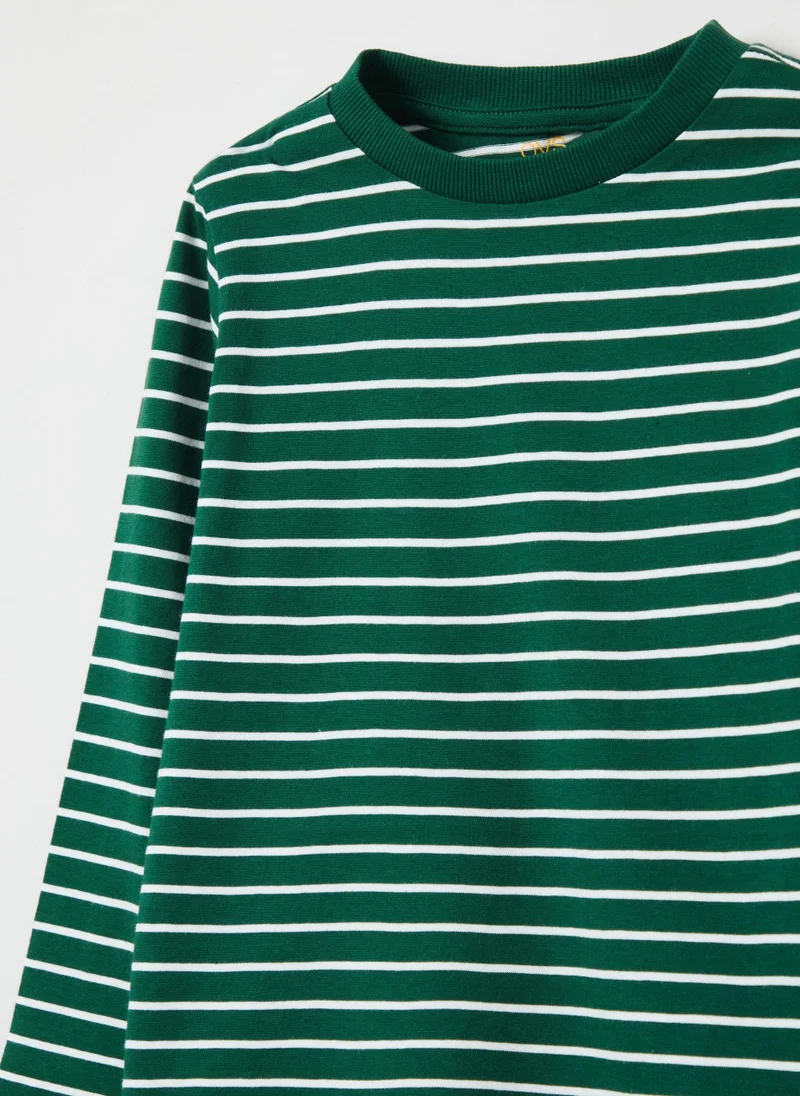 Ovs Long-Sleeve T-Shirt With Striped Pattern
