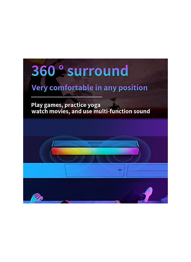 OMIRA - 5.1 Bluetooth Speakers, Pc Speakers, Smart Speaker, Rgb Gaming Speakers, Speakers Support Multiple Playback Modes (Bluetooth, Wired, Usb, U Disk, Tf Card, Aux, Etc.) (Black) - Image 1