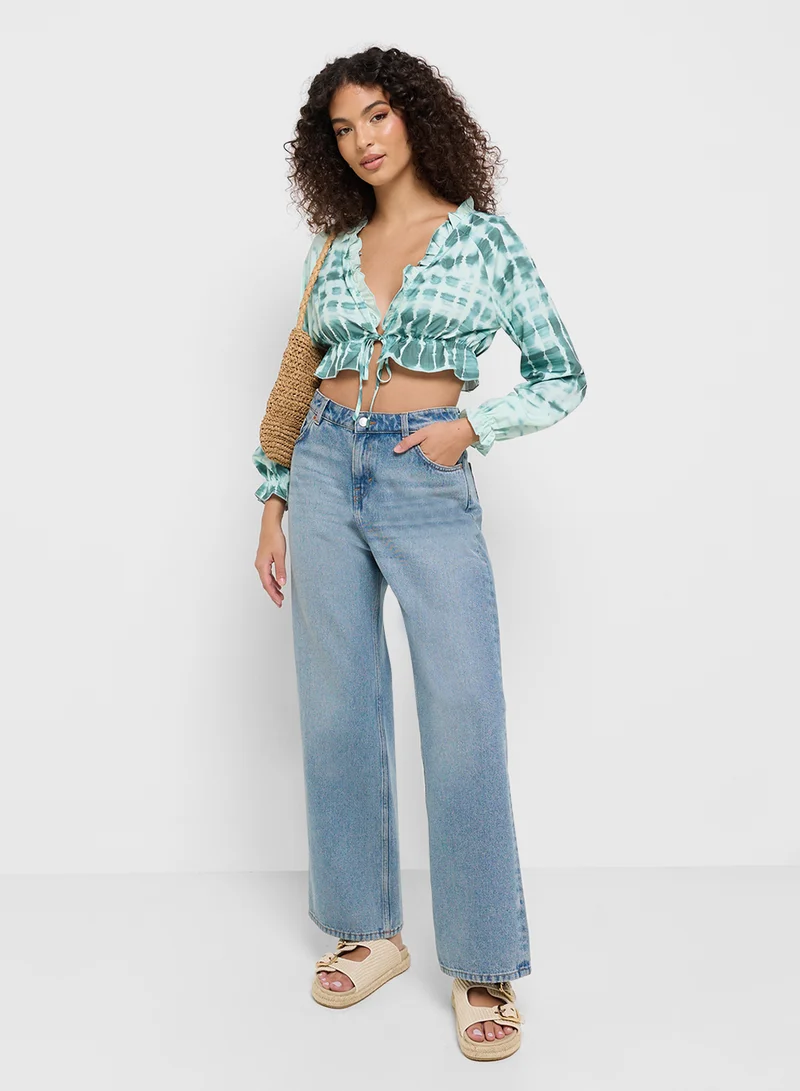 Ginger Tie Dye Ruched Crop Top