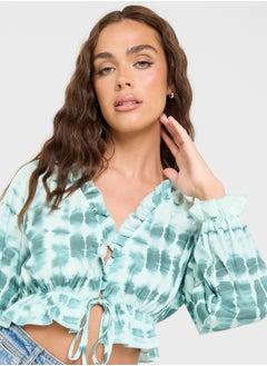 Ginger Tie Dye Ruched Crop Top  - Image 3