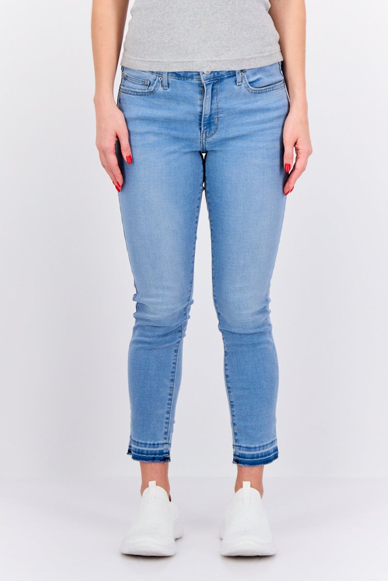 Levi's جينز ضيق للنساء، مغسول وقابل للتمدد، أزرق - Image 1