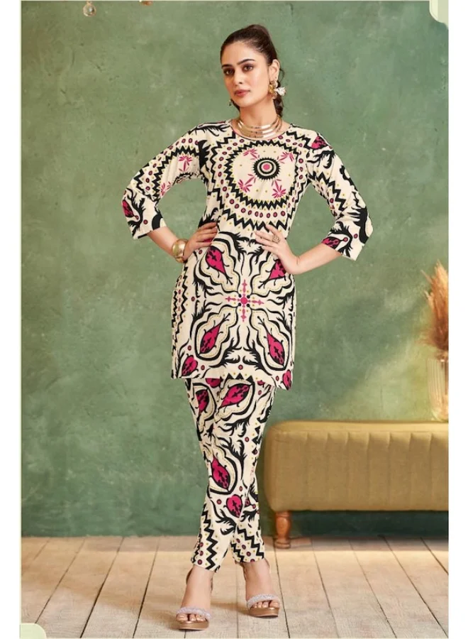 أميا DESIGNER-COTTON-PRINTED-INDO-WESTERN-COORD-SET