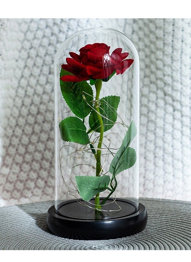 fashionhome Beauty And The Beast Rose In LED Glass Dome  - Image 2