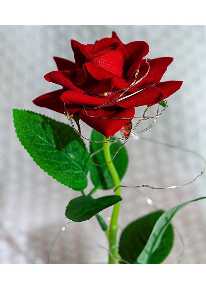 fashionhome Beauty And The Beast Rose In LED Glass Dome  - Image 4